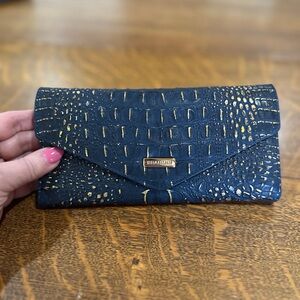 EUC Brahmin Blue Crocodile Embossed Women's Ady Wallet